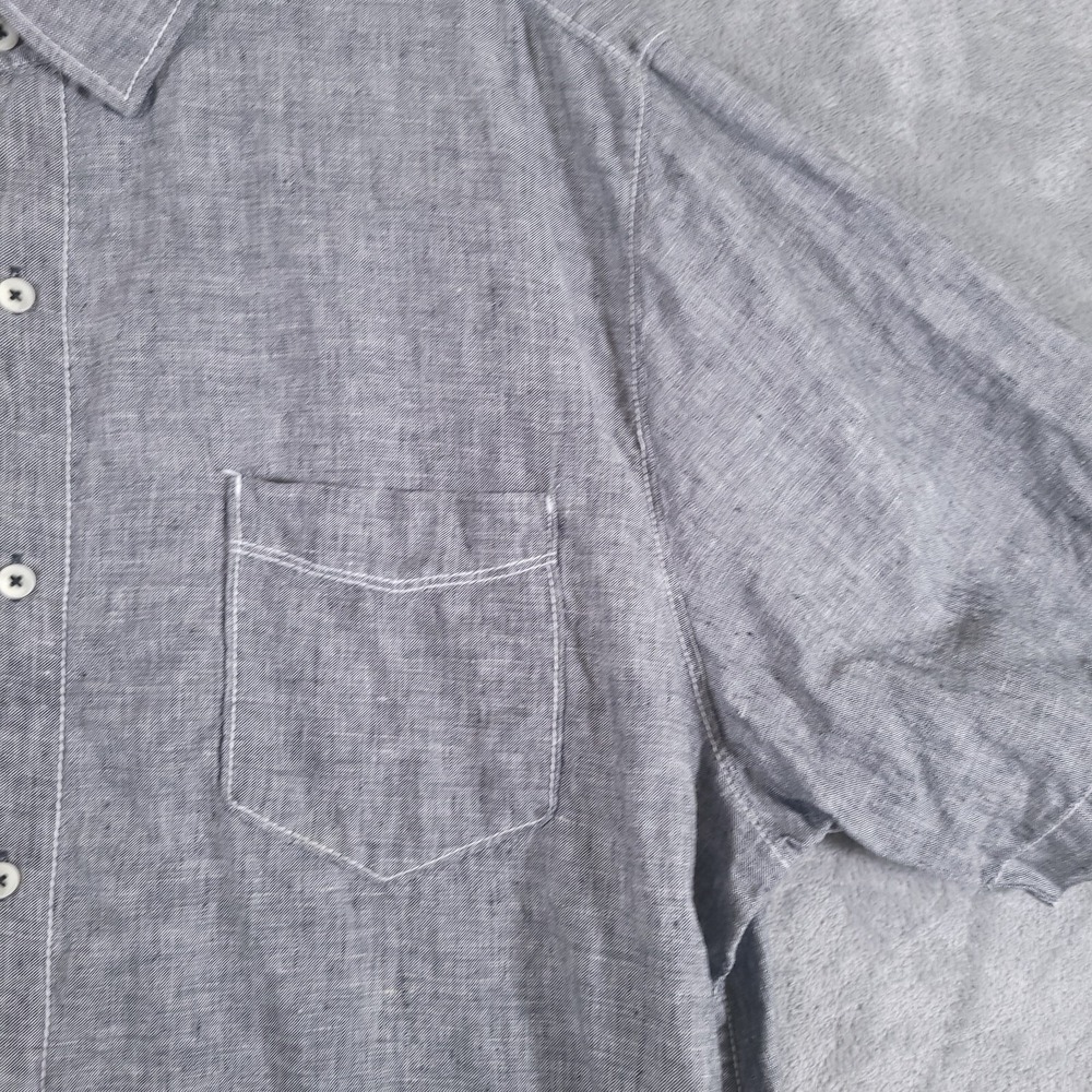 Tommy Bahama Shirt Mens XL Gray Linen Button Up‎ Short Sleeve Camp Marlin Grey - Picture 3 of 10